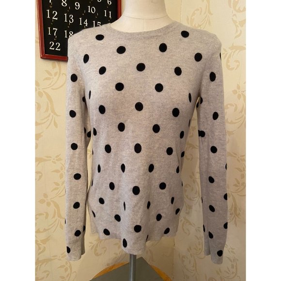 Ladies Small Only Mine 100% Cashmere 2-ply Polka Dot Sweater - Picture 1 of 3